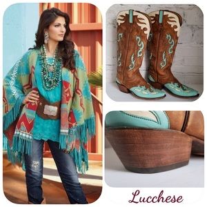 HANDMADE LUCCHESE CUSTOM WOMEN’S WESTERN BOOTS 8.5